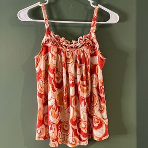 Elle Orange and Red Striped Top